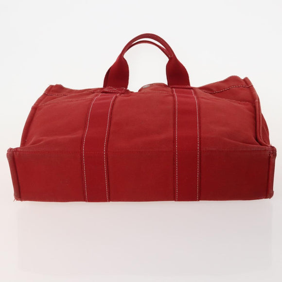 HERMES Tote Bag Canvas 5 Set Red Gray Navy Auth 155797