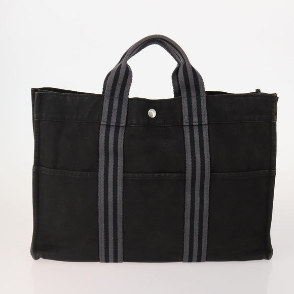 HERMES Tote Bag Canvas 5 Set Red Gray Navy Auth 155797