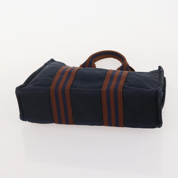 HERMES Tote Bag Canvas 5 Set Red Gray Navy Auth 155797