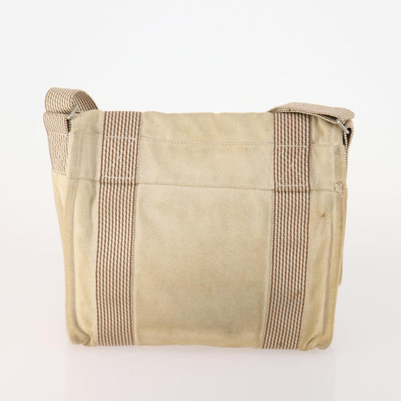 HERMES Hand Bag Canvas 4 Set Navy Black beige Auth 155798