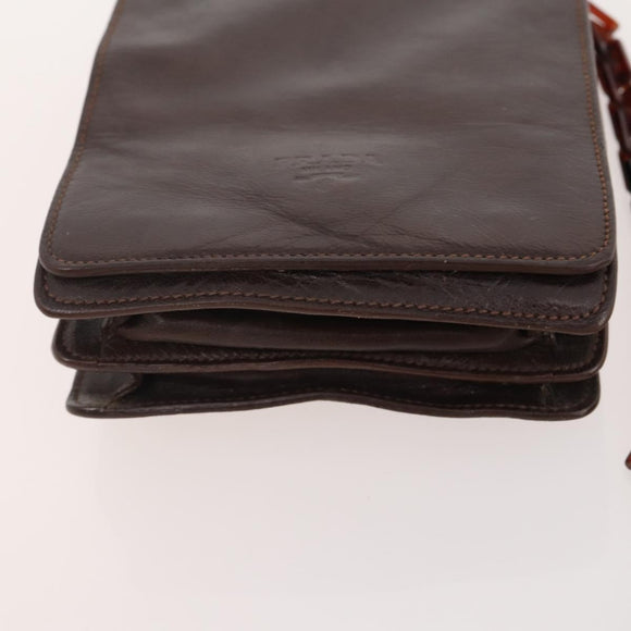 PRADA Tote Bag Nylon Leather 4 Set Black Brown Auth 155801