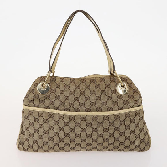 GUCCI GG Canvas Tote Bag PVC 5 Set Red Beige Navy Auth 155802