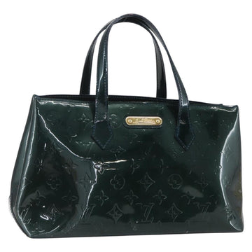 LOUIS VUITTON Monogram Vernis Wilshire PM Bag Blue Infini M91451 LV Auth 155900