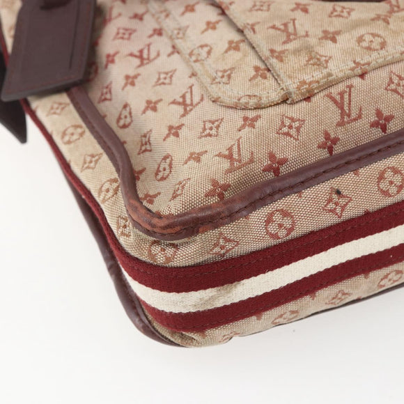 LOUIS VUITTON Monogram Mini Besace Mary Kate Shoulder Bag Red M92321 Auth 155914