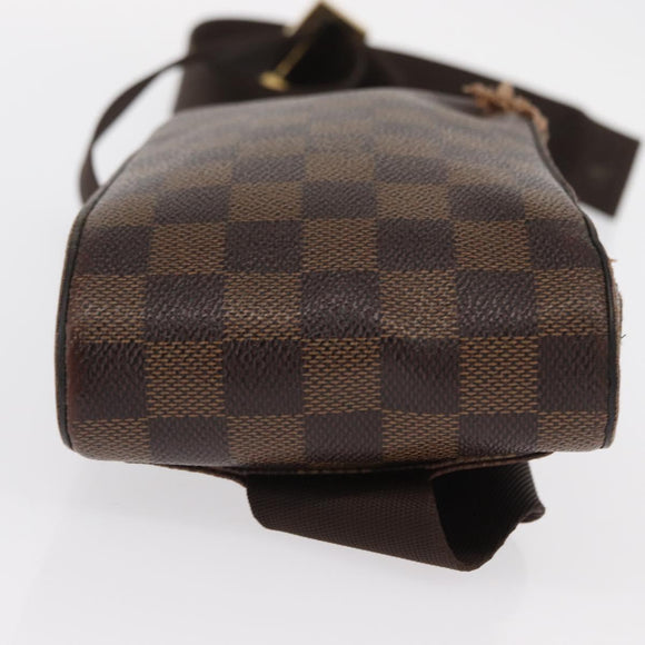 LOUIS VUITTON Damier Ebene Geronimos Schoudertas N51994 LV Auth 155916