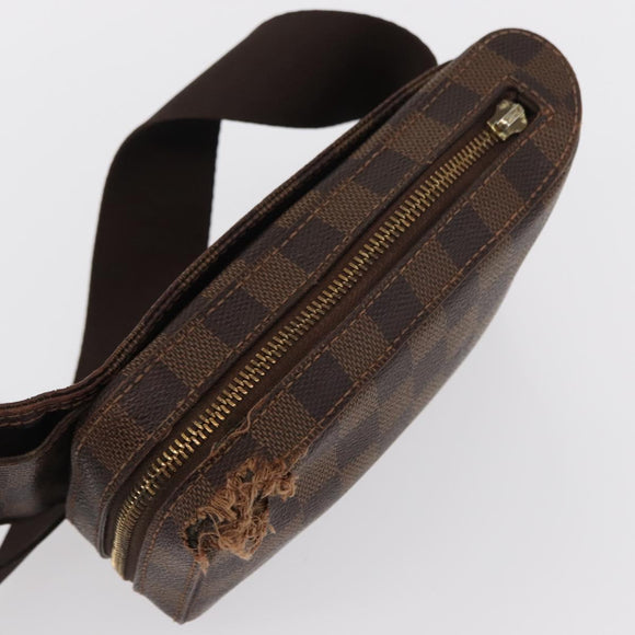 LOUIS VUITTON Damier Ebene Geronimos Schoudertas N51994 LV Auth 155916