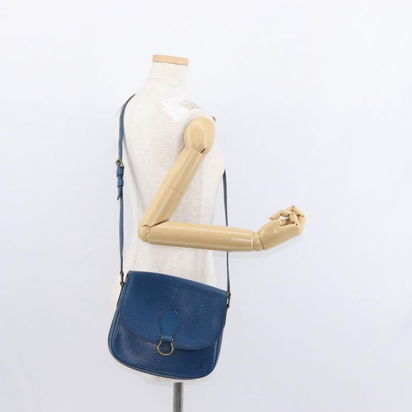LOUIS VUITTON Epi Saint Cloud GM Shoulder Bag Toledo Blue M52195 LV Auth 155919