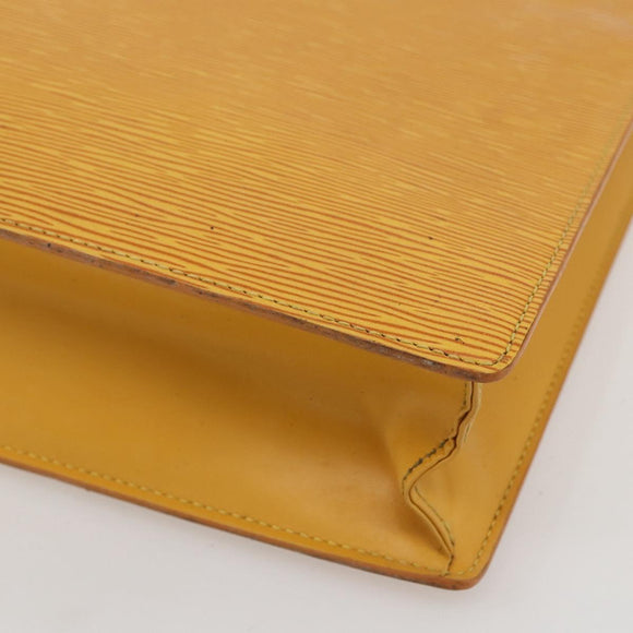 LOUIS VUITTON Epi Sac Plat Hand Bag Yellow M52079 LV Auth 155922
