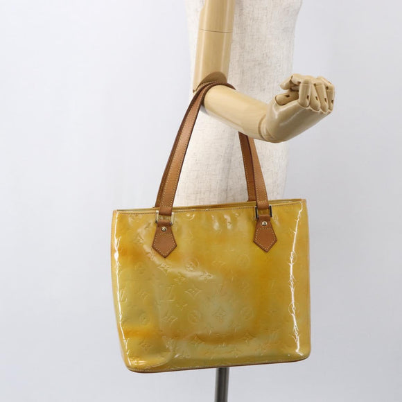 LOUIS VUITTON Monogram Vernis Houston Hand Bag Gris M91053 LV Auth 155923