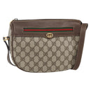 GUCCI GG Supreme Web Sherry Line Bag PVC Beige Gold 001 123 0918 Auth 155926-1