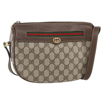 GUCCI GG Supreme Web Sherry Line Bag PVC Beige Gold 001 123 0918 Auth 155926