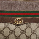 GUCCI GG Supreme Web Sherry Line Bag PVC Beige Gold 001 123 0918 Auth 155926-14