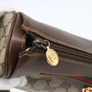 GUCCI GG Supreme Web Sherry Line Bag PVC Beige Gold 001 123 0918 Auth 155926-15