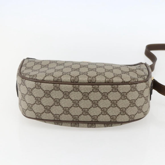 GUCCI GG Supreme Web Sherry Line Bag PVC Beige Gold 001 123 0918 Auth 155926