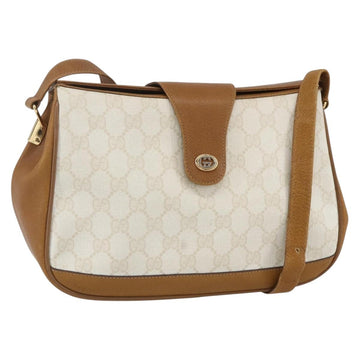 GUCCI GG Supreme Shoulder Bag PVC Beige Gold 116 02 076 Auth 155927