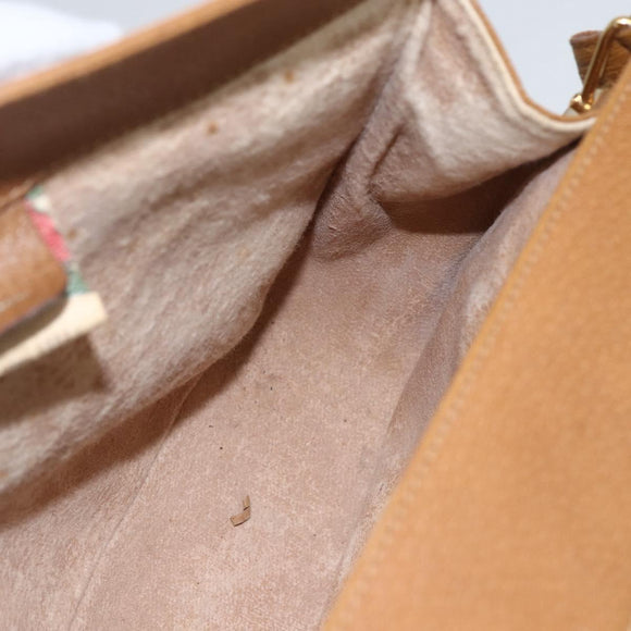 GUCCI GG Supreme Shoulder Bag PVC Beige Gold 116 02 076 Auth 155927