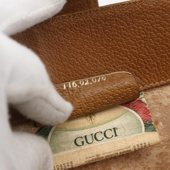 GUCCI GG Supreme Shoulder Bag PVC Beige Gold 116 02 076 Auth 155927