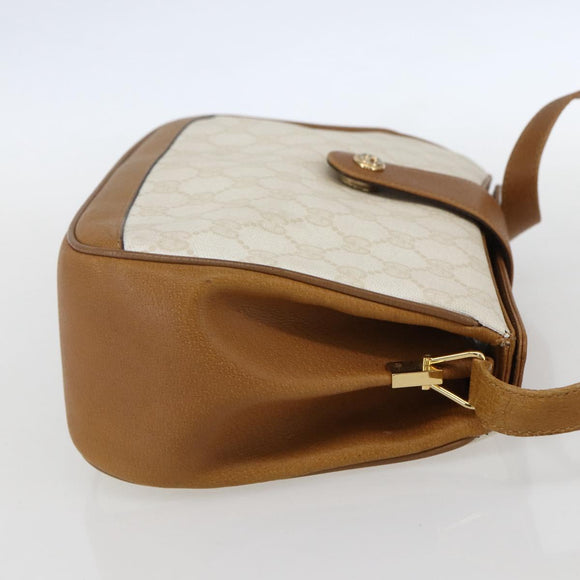 GUCCI GG Supreme Shoulder Bag PVC Beige Gold 116 02 076 Auth 155927