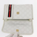 GUCCI GG Supreme Sherry Line Waist Bag PVC White Gold 152597 Auth 155928-13
