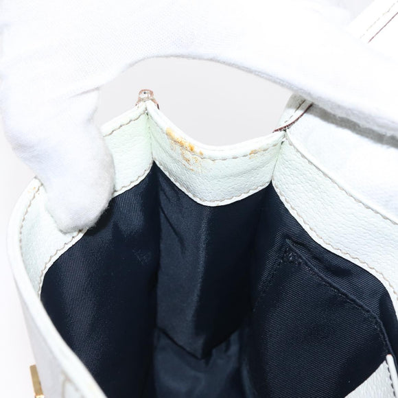 GUCCI GG Supreme Sherry Line Waist Bag PVC White Gold 152597 Auth 155928