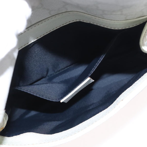 GUCCI GG Supreme Sherry Line Waist Bag PVC White Gold 152597 Auth 155928