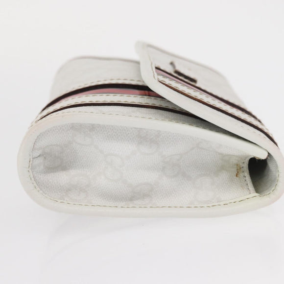 GUCCI GG Supreme Sherry Line Waist Bag PVC White Gold 152597 Auth 155928