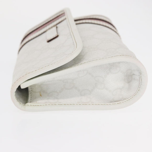 GUCCI GG Supreme Sherry Line Waist Bag PVC White Gold 152597 Auth 155928