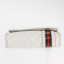 GUCCI GG Supreme Sherry Line Waist Bag PVC White Gold 152597 Auth 155928-7