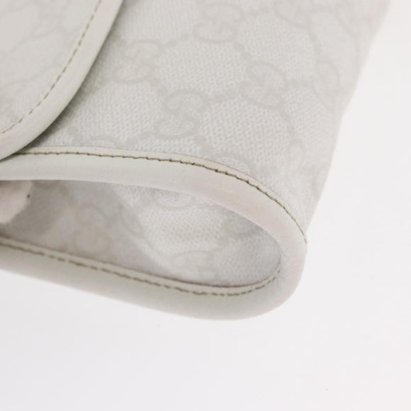 GUCCI GG Supreme Sherry Line Waist Bag PVC White Gold 152597 Auth 155928