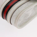 GUCCI GG Supreme Sherry Line Waist Bag PVC White Gold 152597 Auth 155928-9