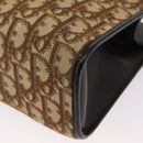 Christian Dior Trotter Canvas Shoulder Bag Brown Gold Auth 155930-15
