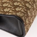 Christian Dior Trotter Canvas Shoulder Bag Brown Gold Auth 155930-16