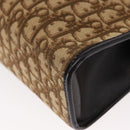 Christian Dior Trotter Canvas Shoulder Bag Brown Gold Auth 155930-17