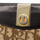 Christian Dior Trotter Canvas Shoulder Bag Brown Gold Auth 155930-18