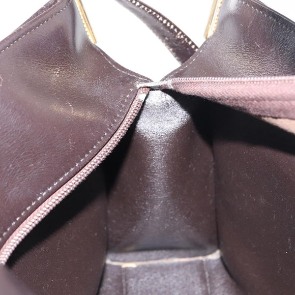 Christian Dior Trotter Canvas Shoulder Bag Brown Gold Auth 155930