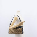 Christian Dior Trotter Canvas Shoulder Bag Brown Gold Auth 155930-23