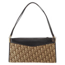 Christian Dior Trotter Canvas Shoulder Bag Brown Gold Auth 155930-2