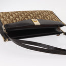 Christian Dior Trotter Canvas Shoulder Bag Brown Gold Auth 155930-6