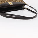 Christian Dior Trotter Canvas Shoulder Bag Brown Gold Auth 155930-7