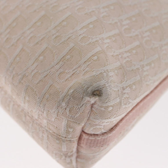 Christian Dior Trotter Canvas Shoulder Bag Pink Silver Auth 155931