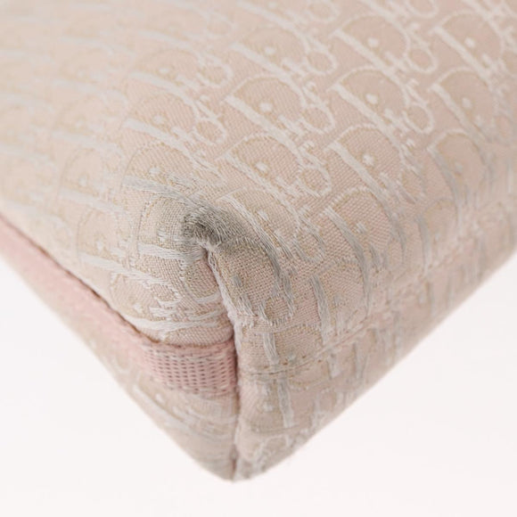 Christian Dior Trotter Canvas Shoulder Bag Pink Silver Auth 155931