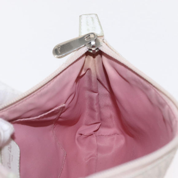 Christian Dior Trotter Canvas Shoulder Bag Pink Silver Auth 155931