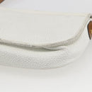 Christian Dior Chain Shoulder Bag Leather White Gold Auth 155932-12