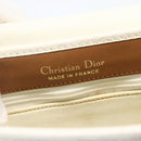 Christian Dior Chain Shoulder Bag Leather White Gold Auth 155932-15