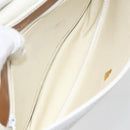 Christian Dior Chain Shoulder Bag Leather White Gold Auth 155932-17