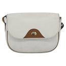 Christian Dior Chain Shoulder Bag Leather White Gold Auth 155932-2