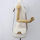 Christian Dior Chain Shoulder Bag Leather White Gold Auth 155932-22