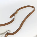 Christian Dior Chain Shoulder Bag Leather White Gold Auth 155932-8