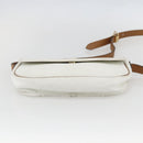 Christian Dior Chain Shoulder Bag Leather White Gold Auth 155932-9