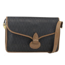 Christian Dior Honeycomb Canvas Shoulder Bag PVC Black Gold Auth 155933-1